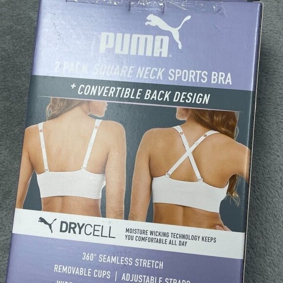 Puma 2 Pack Seamless Sports Bra XL Moisture-Wicking Adjustable d0230 - Picture 4 of 7
